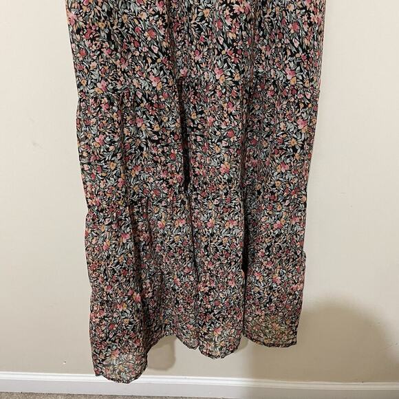 BB Dakota Women’s Size L Floral Chiffon Ditsy Midi Maxi Dress Romantic Boho - Picture 4 of 7